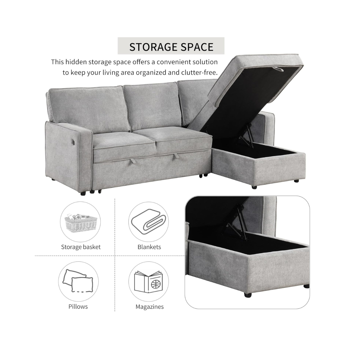 Convertible Sleeper Sofa Bed