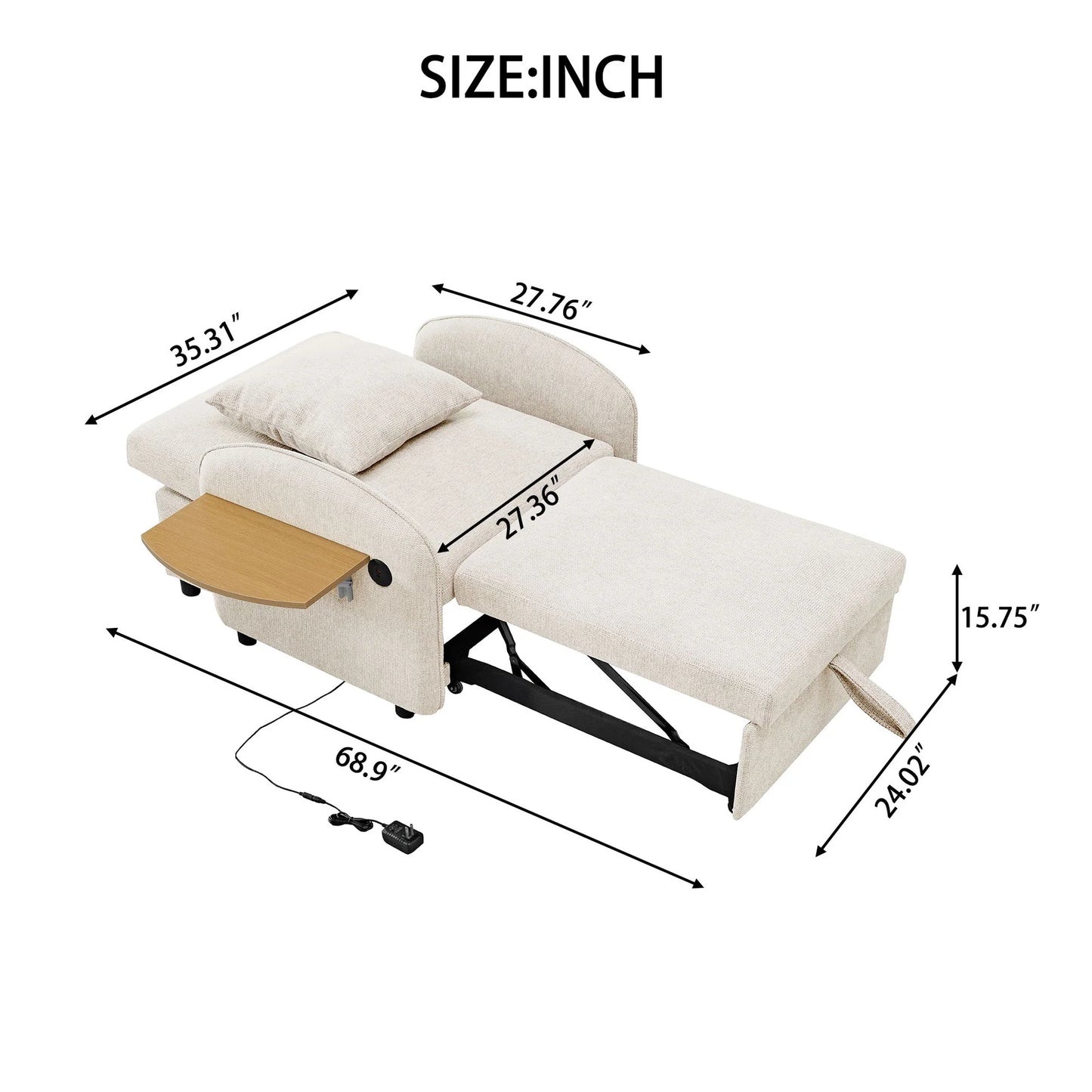 3 in 1 Sofa Bed Chair