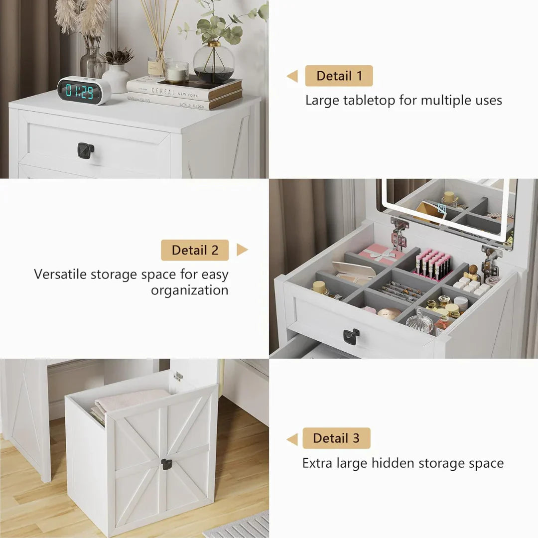 Space Saving LED Vanity Desk