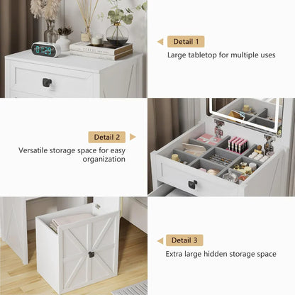 Space Saving LED Vanity Desk