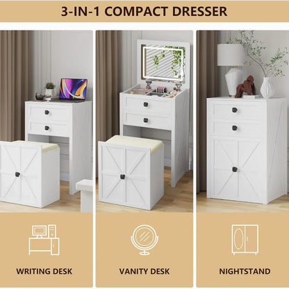 Space Saving LED Vanity Desk