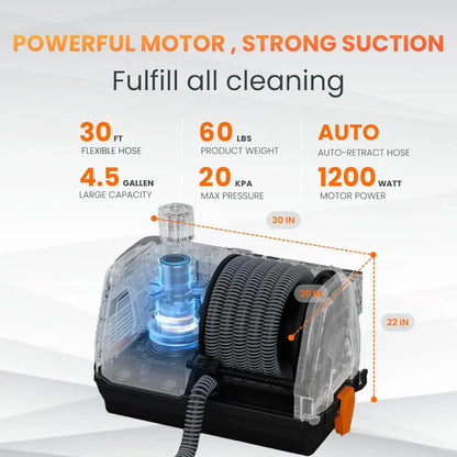 Wall Mounted Retractable Vaccum