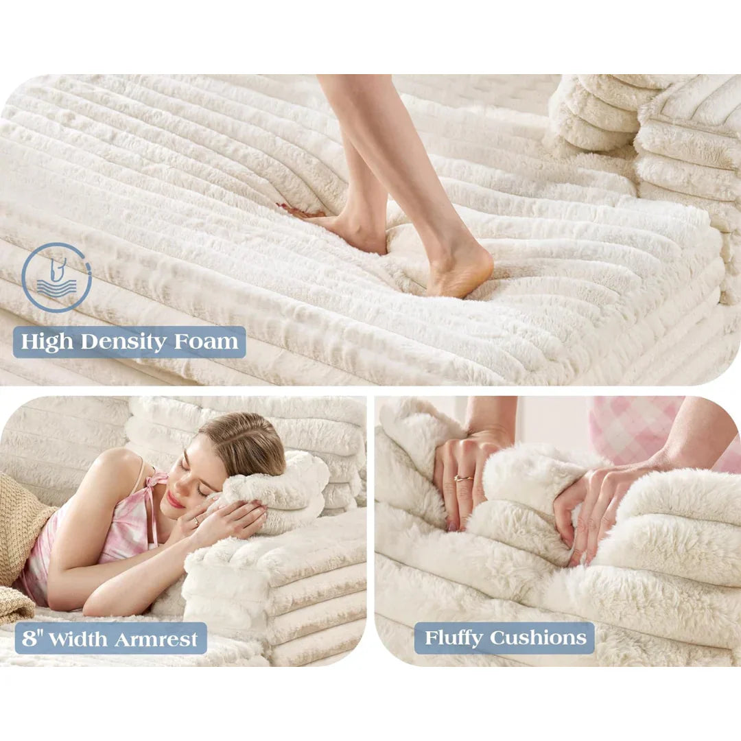 Upholstered Plush Sleeper Lounge