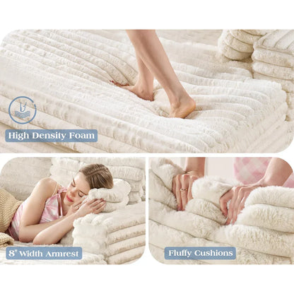 Upholstered Plush Sleeper Lounge