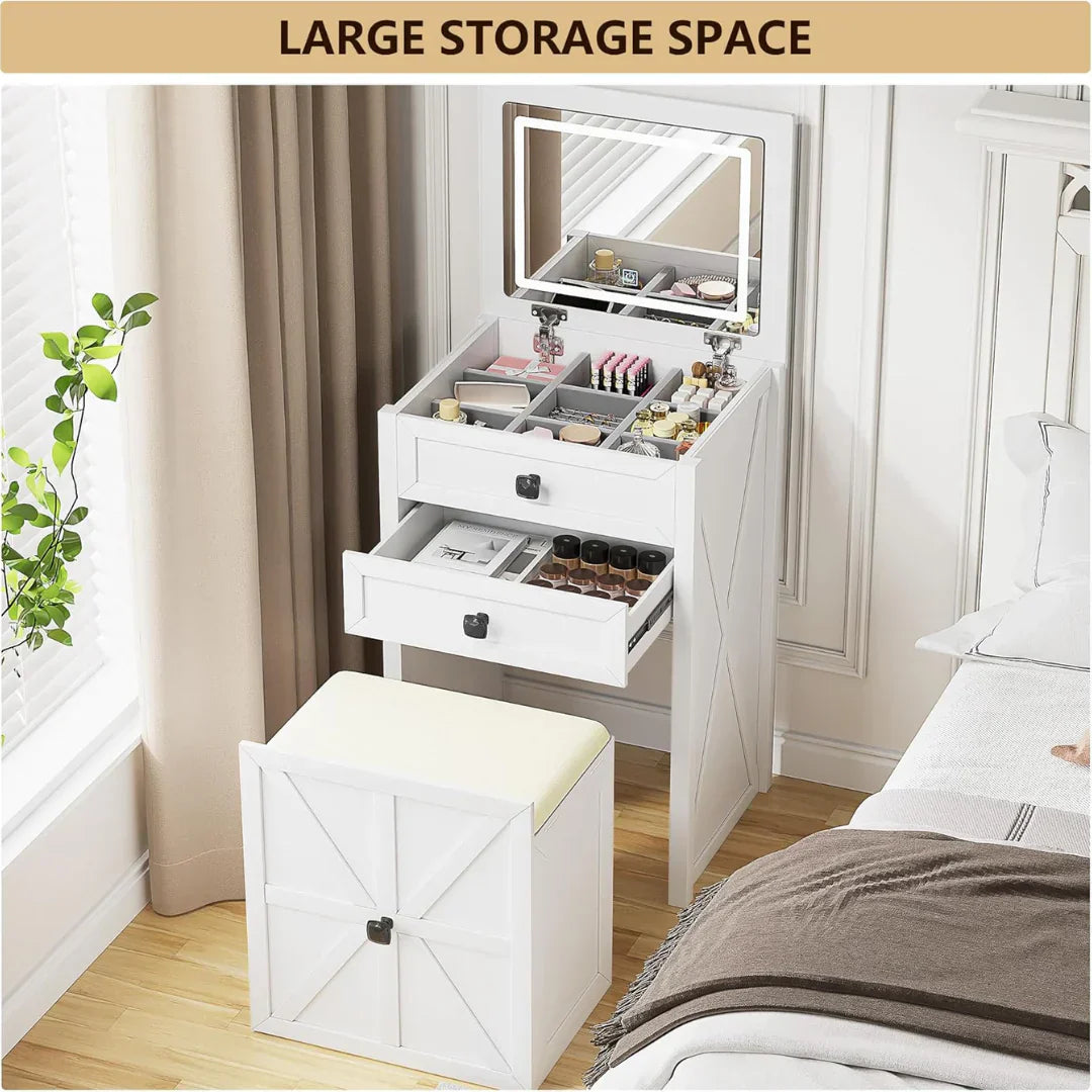 Space Saving LED Vanity Desk