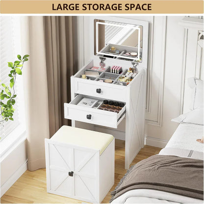 Space Saving LED Vanity Desk