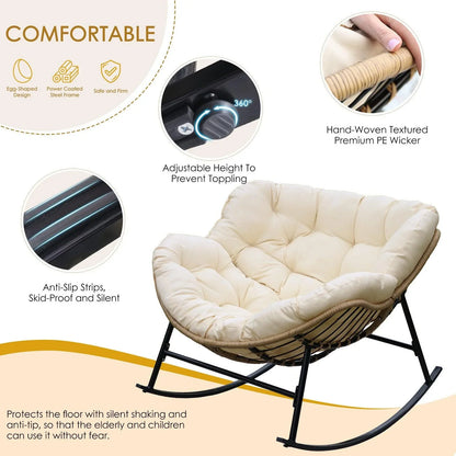 Outdoor Oversized Papasan Rocking Chair
