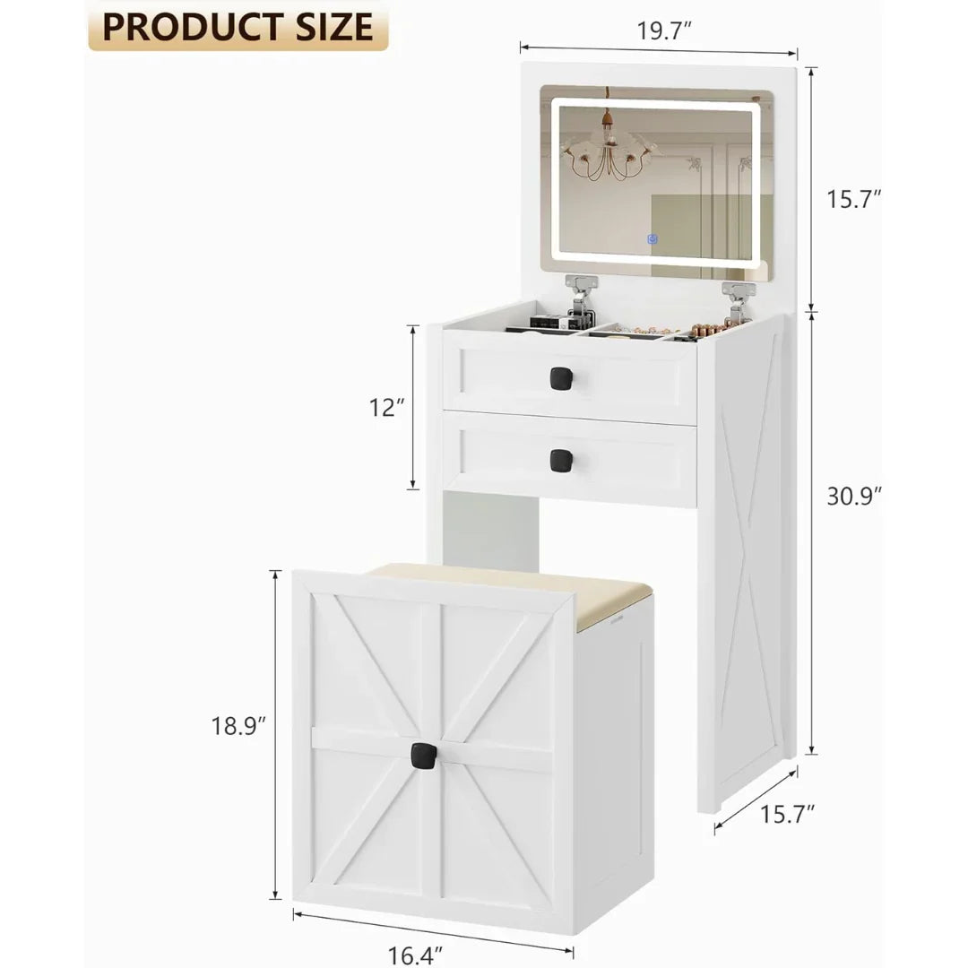 Space Saving LED Vanity Desk